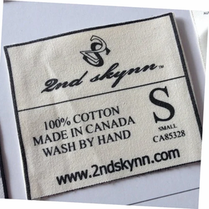 Nouvelles étiquettes imprimées en coton 15x70 mm, étiquettes imprimées en coton avec logo, étiquettes tissées pour vêtements - Product Image 3