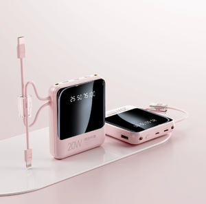 Batterie externe portable 20W avec câble, écran LED, entrée Type C, interface Apple, options multicolores - Product Image 2