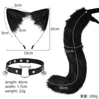 Ensemble de costumes de jeu de rôle pour femmes, fausse fourrure, queue de renard, chat, loup, masques en peluche, gants en peluche, fête d'Halloween, Noël