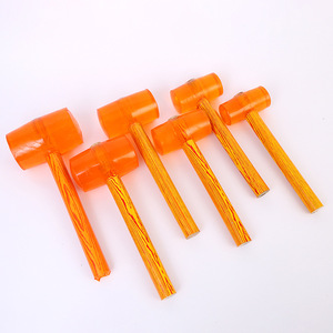 Martillo de goma Zhengkun con mango de madera y cabeza redonda para instalación de azulejos y trabajos de carpintería - Product Image 2