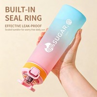 Bouteille anti-fuite sans odeur en Tritan+PP avec couvercle à ressort, compatible lave-vaisselle, idéale pour le camping, l'école, la randonnée et les festivals