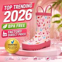 Bottes de pluie antidérapantes pour enfants, légères, en EVA, sans BPA, imperméables, avec motif mignon de lapin et de carotte, pour l'extérieur et les jours de pluie, très vendues