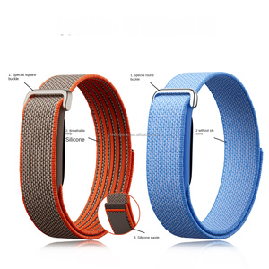 Correa de reloj original de nailon con cierre de gancho y bucle, transpirable, de repuesto, con silicona en el interior, para Google Fitbit Air - Product Image 4