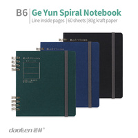 Carnet à spirales élégant en papier kraft, journal avec logo personnalisé, couverture rigide, planificateur quotidien B6