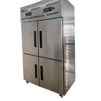 Réfrigérateur commercial de luxe grande capacité 4 portes en acier inoxydable pour boulangerie et congélateur