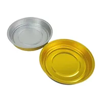 Barquette à pizza jetable en aluminium de 6 pouces, compatible four, avec couvercle, 430 ml, épaissie, antiadhésive, 20/50/100 pièces, Chine continentale