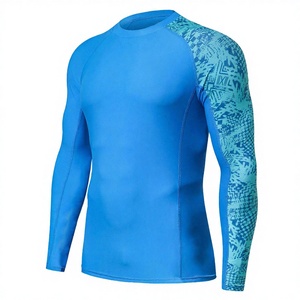 Wholesale Long Sleeve Digital <b>Printing</b> Anti-Bacterial UPF50 Men Sport Muscle T Shirt Logo <b>Surfing</b> Rash Guard BJJ Swimming - Product Image 3