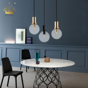 Lampadine a incandescenza cromo lucido orb filo grande globo sferica moderna pesare luce del pendente trasparente - Product Image 3