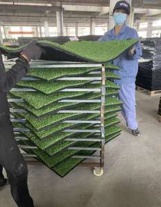 Gazon artificiel de haute densité <span class=keywords><strong>pour</strong></span> terrain de football de simulation de gym, gazon extérieur résistant à l'usure, motif de cryptage numérique - Product Image 3