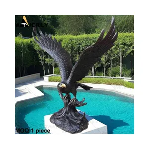 Metal Animal Art Decorative Statue Customized Design Of Swimming Pool Garden With Unique Bronze Eagle Sculpture Statue