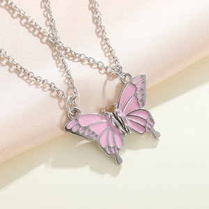 Nuova amicizia collana magnetica farfalla colorata per i migliori amici, catena maglione autunno inverno per BFFs - Product Image 1
