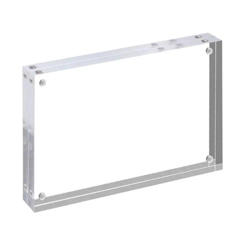 Stampa personalizzata Logo vetro trasparente come cornice per foto senza cornice autoportante in plastica acrilica trasparente