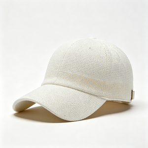 Casquette de baseball unisexe tendance à texture tissée avec boucle métallique réglable et broderie sur visière incurvée - Product Image 4