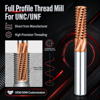 Fraise à fileter à profil complet UNC UNF haute efficacité pour acier, fraise à fileter CNC revêtue, usage général, spirale profonde, anti-adhérence