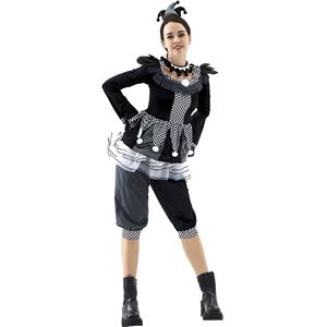 Disfraz de Payaso de Circo para Mujer, Halloween, Carnaval, Cosplay, Adulto, Traje de Payaso Aterrador en Blanco y Negro - Product Image 1
