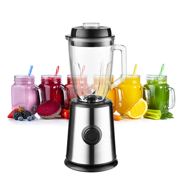 Portable Stainless Steel Glass Blender Juicer Turbo Mode Push Button Controls for Household Hotel Use 1000W Electric Appliance