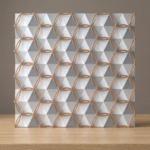 Carreaux de sol en céramique brillante effet 3D 40x40cm, aspect pierre naturelle, design intérieur moderne - Product Image 1