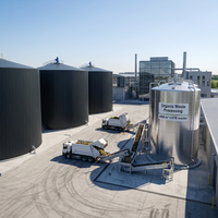 Cuve de digestion anaérobie sur mesure à boulons, en acier inoxydable 316L et acier au carbone, 100-12000m³ CSTR, Digesteur de biogaz à toit rigide, Schumann avec revêtement en verre