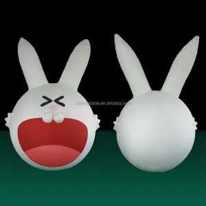 Trang trí ngoài trời Inflatable Thỏ đầu nhân vật Inflatable quảng cáo Hare hình dạng đầu