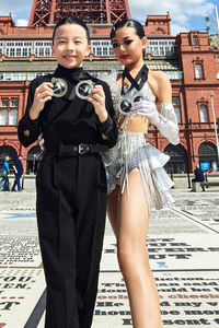 Танцевальное платье Vennystyle для латиноамериканских танцев, для взрослых и девочек – элитная индивидуальная одежда из спандекса/хлопка для выступлений: румба, чача, самба, ковбойский стиль - Product Image 6