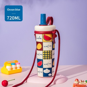 Tasse isotherme en acier inoxydable pour femme, élégante, portable, grande capacité, avec paille, idéale pour les cadeaux d'affaires - Product Image 5
