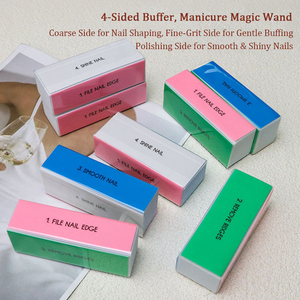 Bloque de pulido de cuatro lados color arena fina, tipo tofu, lavable, esponja pulidora de 4 vías, pulidor de uñas, grano 100-4000, personalizable - Product Image 1