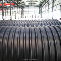 Tuyau ondulé léger et flexible en PEHD (PE80, PE100) renforcé par ceinture en acier, DN300-DN3000, SN8, SN16, composite acier-plastique pour eaux usées