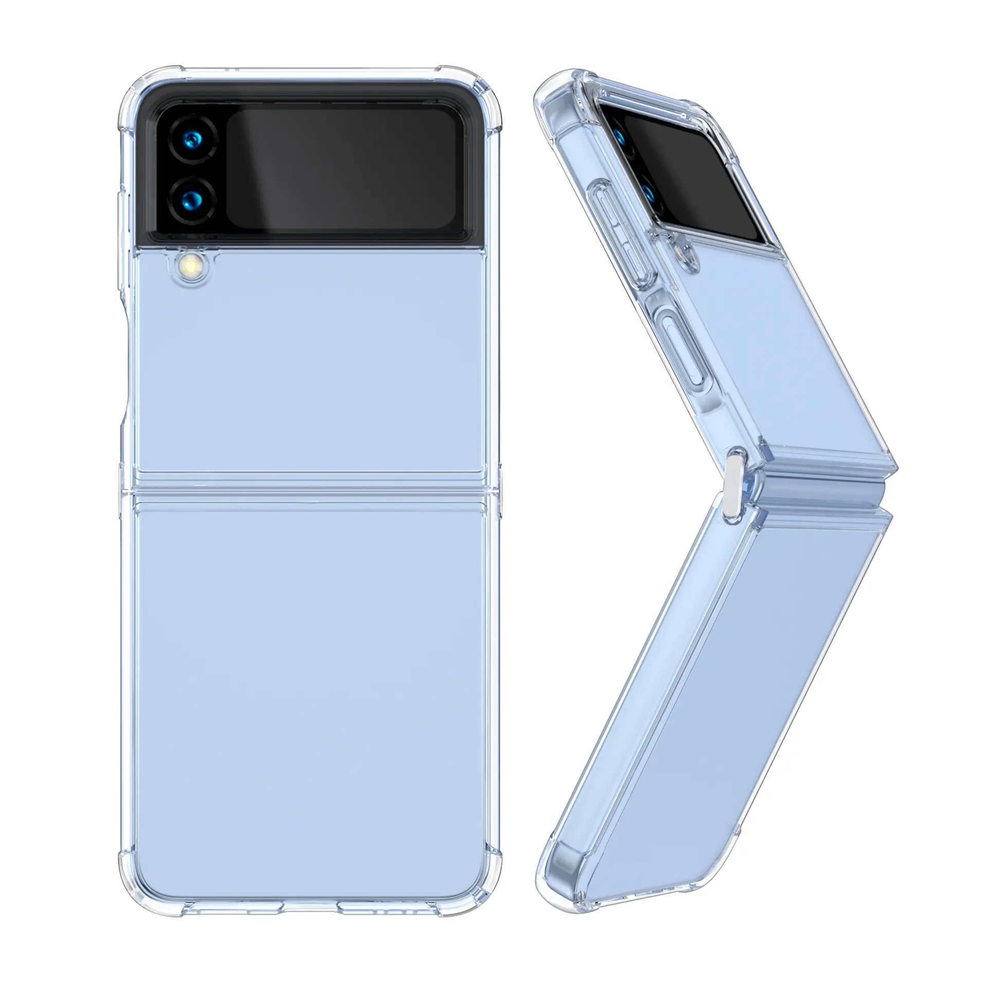 Zflip4 phone case is suitable for Samsung folding zflip4 transparent anti-fall acrylic hard shell two-in-one protective case