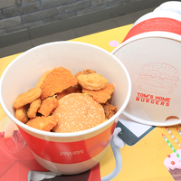 Seau de papier de pop-corn de papier jetable imprimé par Logo seau de papier de poulet frit par KFC pour l'emballage de nourriture