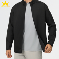 Blouson bomber unisexe à col montant zippé, couleur unie, léger, décontracté, avec poches latérales, coupe-vent et imperméable