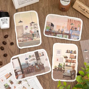 2 <b>Sheets</b> Per Pack Self-adhesive Printed Paper Scenery <b>Stickers</b> Die-Cut Gloss Varnishing for Holiday Decoration DIY Journal - Product Image 2