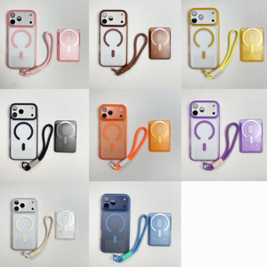 เคส PC ผิวด้านมีช่องใส่บัตรแบบใสสำหรับ iPhone 17 <span class=keywords><strong>PRO</strong></span> MAX เคสมีสายคล้องแม่เห<span class=keywords><strong>ล</strong></span>็กกันกระแทกสำหรับ iPhone 14 15 16 - Product Image 3