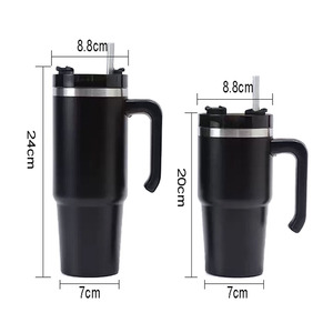 Vaso térmico de acero inoxidable de 20 oz con tapa y pajita, taza de café con aislamiento al vacío de doble pared. - Product Image 5