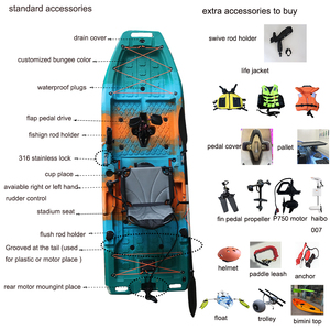 <span class=keywords><strong>Kayak</strong></span> modulaire 2026 VK 9 pieds, ultra-léger en HDPE, démontable, 1 personne, avec <span class=keywords><strong>propulsion</strong></span> à pédales ou <span class=keywords><strong>électrique</strong></span>, idéal pour la pêche et facile à transporter - Product Image 5