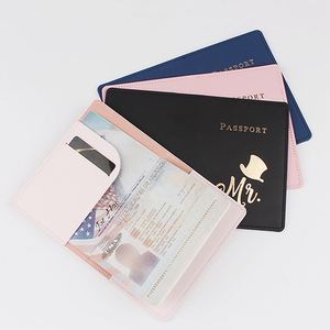 High Quality PU <b>Leather</b> RFID Blocking No Closure Card Holder Heat-Transfer Printing Travel Letter <b>Passport</b> <b>Cover</b> and Wholesale - Product Image 2