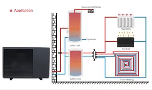 R290 riscaldamento e raffreddamento del sole e acqua calda sanitaria alta COP 12KW DC-pompa di calore Inverter