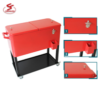 Réfrigérateur de vin portable, boîte en métal avec roulettes à roulement, chariot