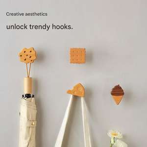 Porte-sac organisateur d'entrée mignon étagère murale flottante forme de crème glacée porte-manteau montage mural Organisation d'entrée - Product Image 4