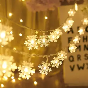 圣诞雪花串灯发光二极管仙女灯防水圣诞花园庭院卧室派对装饰