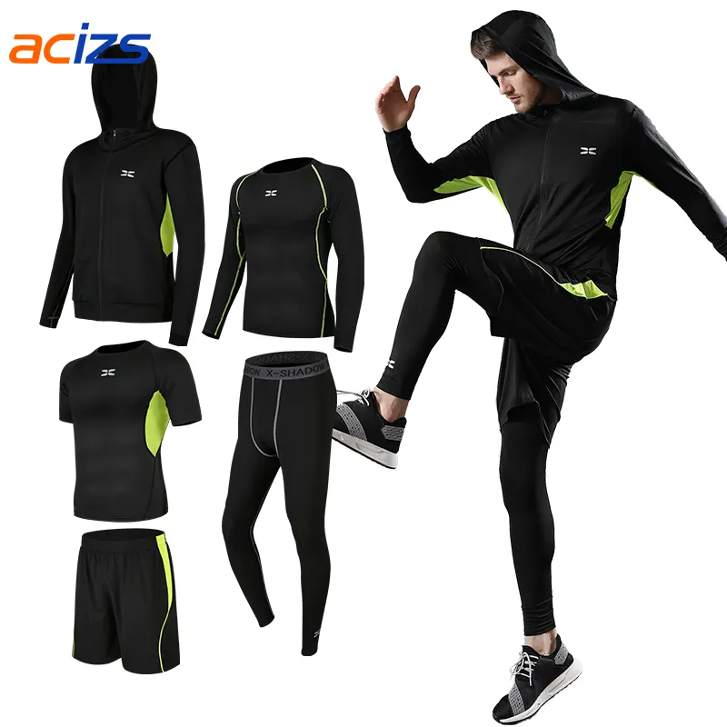 Custom Mannen Running Kleding Gym Sport Quick Dry Fitness Yoga Wear Sportkleding Trainingspakken