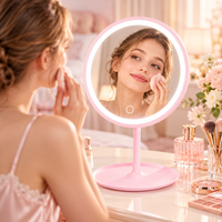 Miroir de maquillage LED de table détachable, 3 couleurs de lumière, gradation progressive, miroir de vanité réglable pour la vente en gros