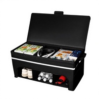 Accessoires de voiture, boîte de rangement en cuir à double couche de grande capacité pour coffre, bac de rangement monté sur le véhicule