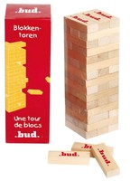 54 pièces blocs de bois avec mots personnalisés peints tour de bois de culbutage pour adultes jeu de fête de nuit