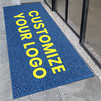 Tapis spiralé en PVC personnalisé avec logo tapis de bienvenue en spaghetti en caoutchouc antidérapant pour l'extérieur, tapis de porte d'entrée lourd