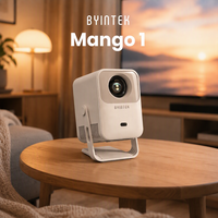 Mini-projecteur intelligent 2026 Mango 1 Android 14 1080P avec autofocus, compatible 3D, Wi-Fi 5.4, Android 14.0, portable pour home cinéma intégré