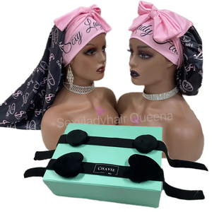 Täglicher Gebrauch Große Satin-Haar wickel haube mit Krawatten band Adult Silky Night Cap für Schlaf haar abdeckung für Frauen - Product Image 5