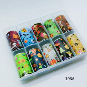 TSZS 4*100cm 10 rouleaux/boîte décoration noël <span class=keywords><strong>ongles</strong></span> transfert feuille autocollant fantôme <span class=keywords><strong>2020</strong></span> Nail Art Halloween <span class=keywords><strong>ongles</strong></span> feuille - Product Image 6