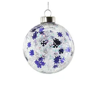 Factory Blown High Quality Christmas Hanging Glass Balls Ornaments Xmas Tree Bauble Globe Sphere Covered With Colorful Sequins
