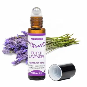 Botol Rol Kustom Minyak Esensial Alami 100 Minyak Aromaterapi Murni Minyak Esensial Rol Lavender untuk Diffuser