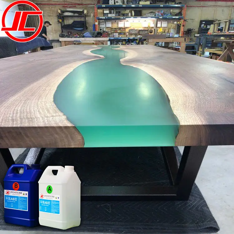 Epoxyhars Glas Rivier Lamp Vis Tafel